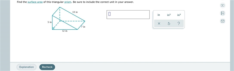 PLEASE HELP SURFACE AREA TRIANGULAR-example-1