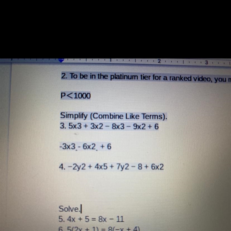 Combine like terms. -2y2 + 4x5 + 7y2 - 8+ 6x2 #4 in the picture-example-1