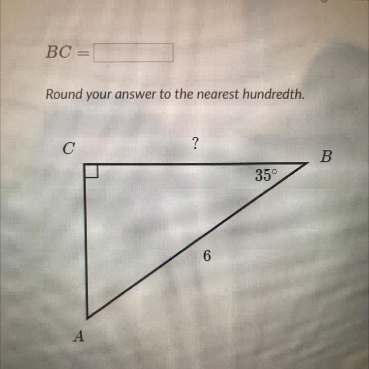 С ? В 35° 6 А Round your answer to nearest hundredth-example-1