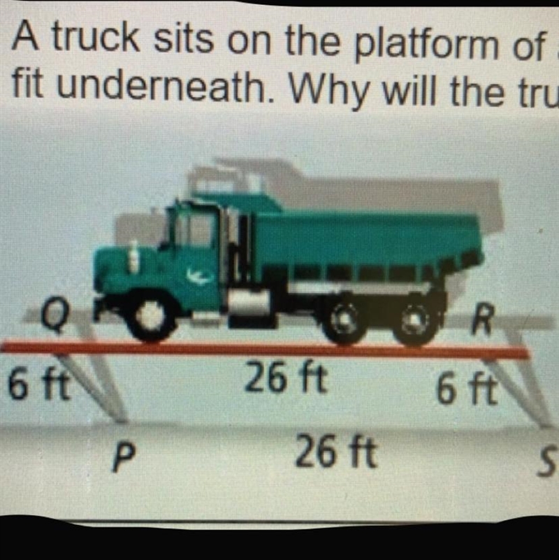 a truck sits on the platform of a vehicle lift. Two moving arms raise the platform-example-1