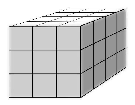 This right rectangular prism is filled with 1/3-foot unit cubes. What are the actual-example-1