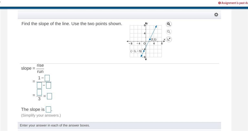 Find the slope of the line. Use the two points shown.-example-2