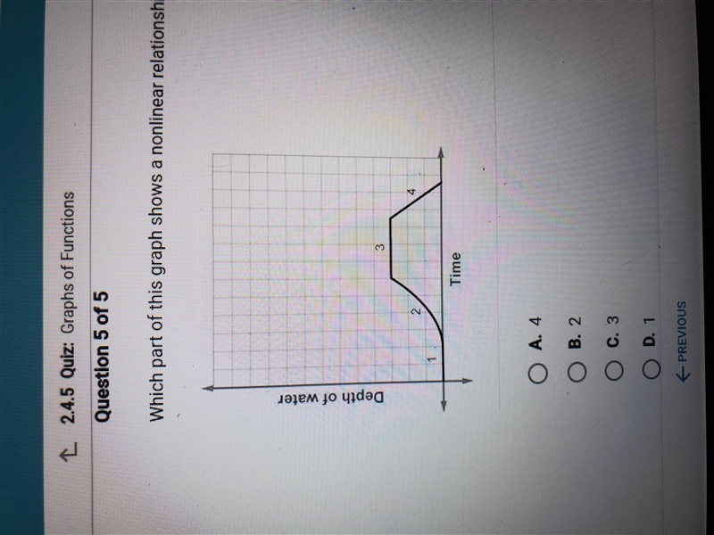 Which part of this graph shows a nonlinear relationship?-example-1