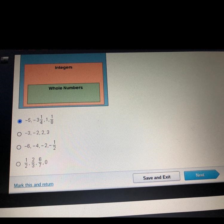 Wich set of number icludes only integers HELP ASAP-example-1