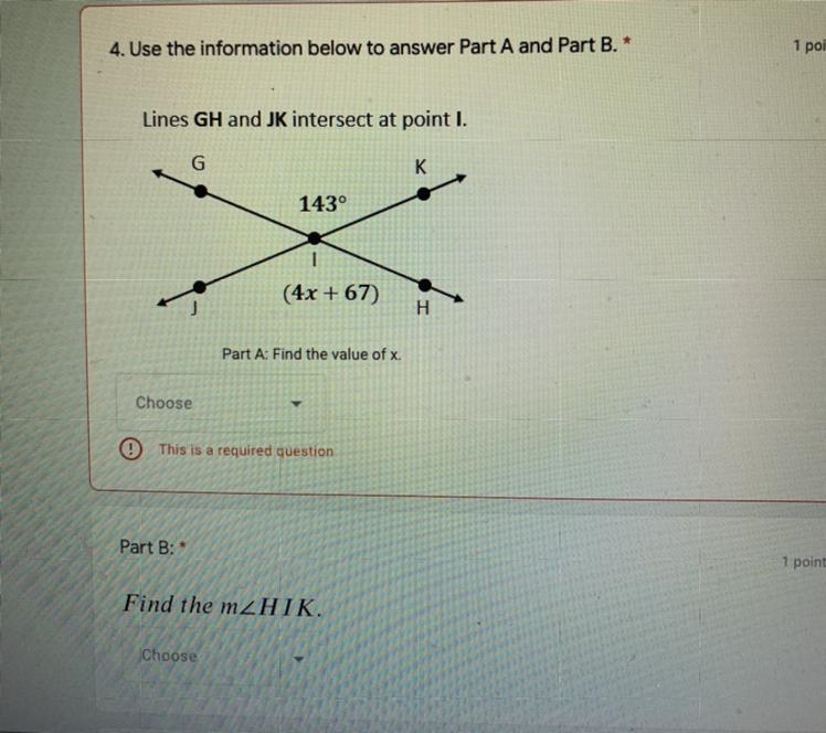 Help find value of x and Angle HIK-example-1