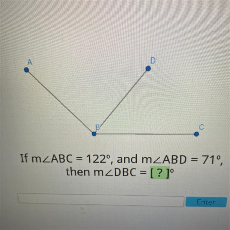 If m ABC = 122°, and m then m-example-1