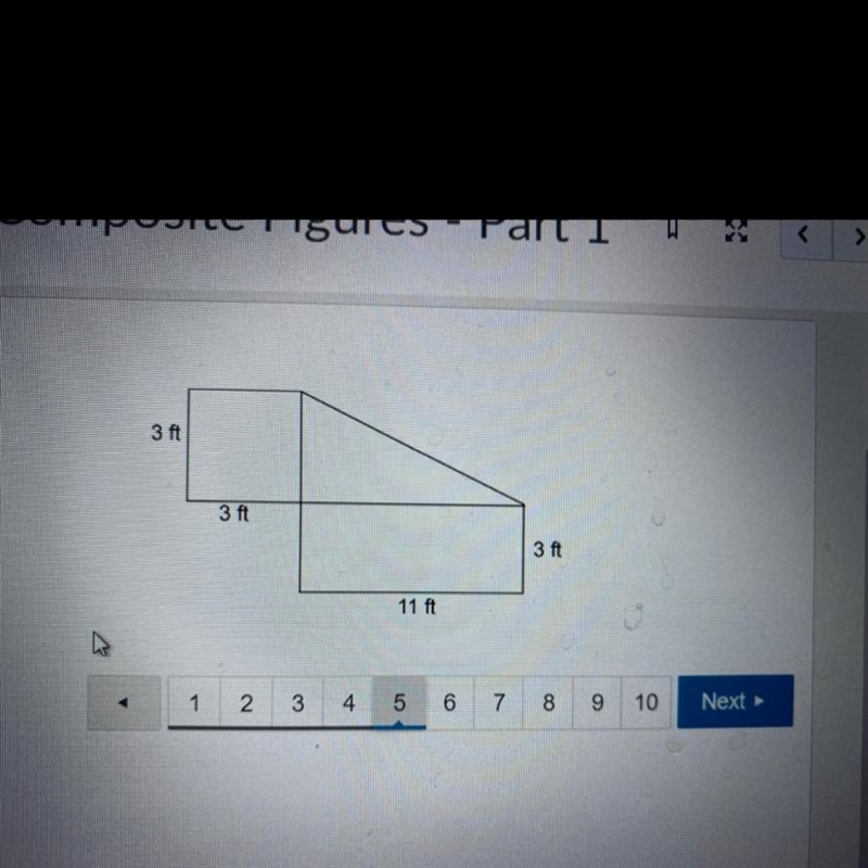 What is the area of this figure? Enter your answer in the box 3 ft 3 ft 3ft 11 ft-example-1