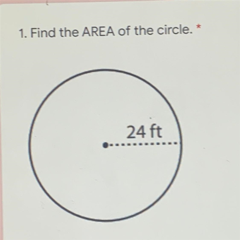 1. Find the AREA of the circle.-example-1