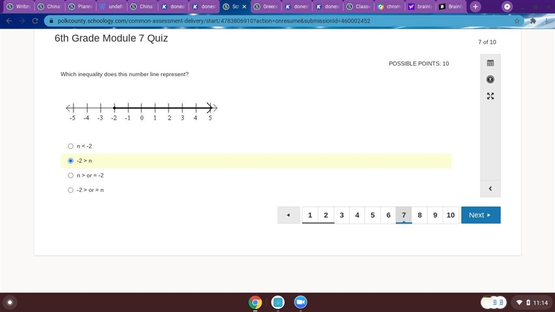 Which inequality does this number line represent?-example-1