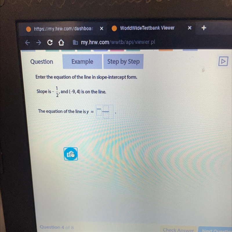 The equation of the line is y =?-example-1