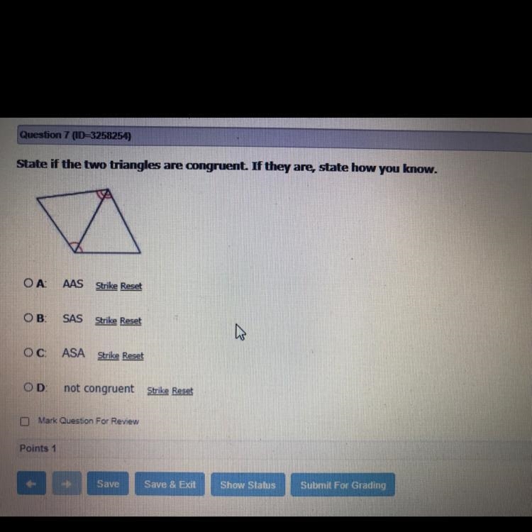 State if the two triangles are congruent. If they are, state how you know.-example-1