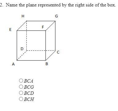 Name the plane represented by the right side of the box?-example-1