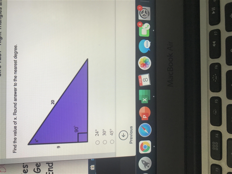 Find the value of x. Round answer to the nearest degree. PLEASE ANSWER FAST!!-example-1