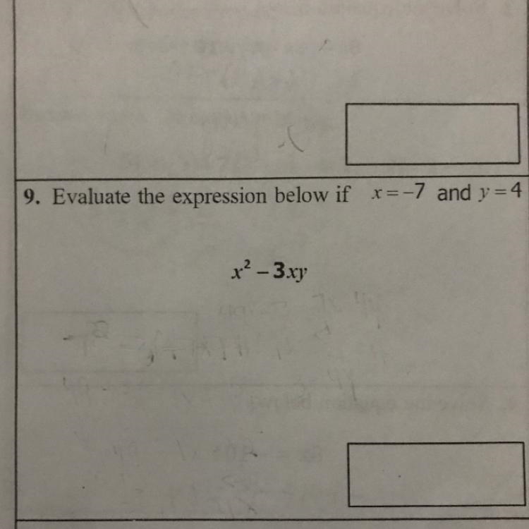 (Can someone help it’s due tomorrow) x^2 -3xy x= -7 and y=4-example-1