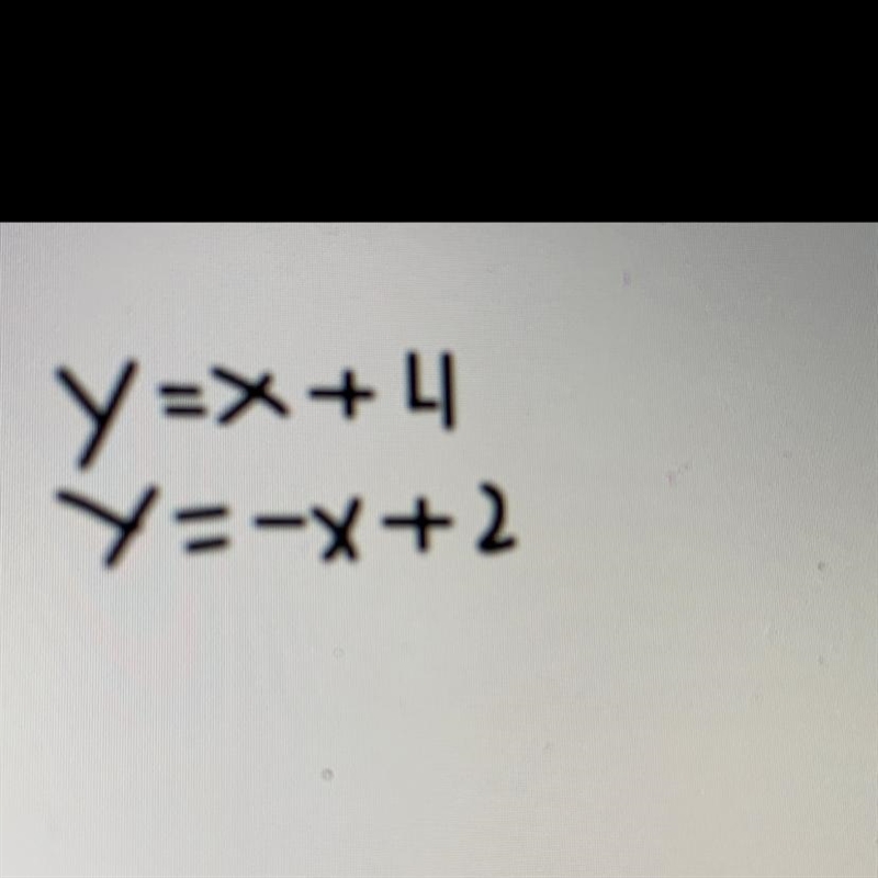 HELPP!!! How do I graph y=x+4 y=-x+2-example-1