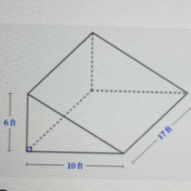 3. What is the volume of the triangular prism in the diagram below. Answer in cubic-example-1