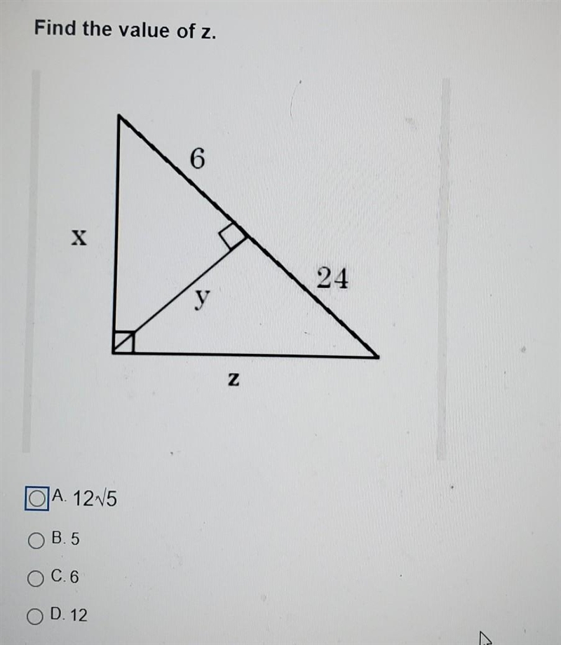 Find the value of z ​-example-1