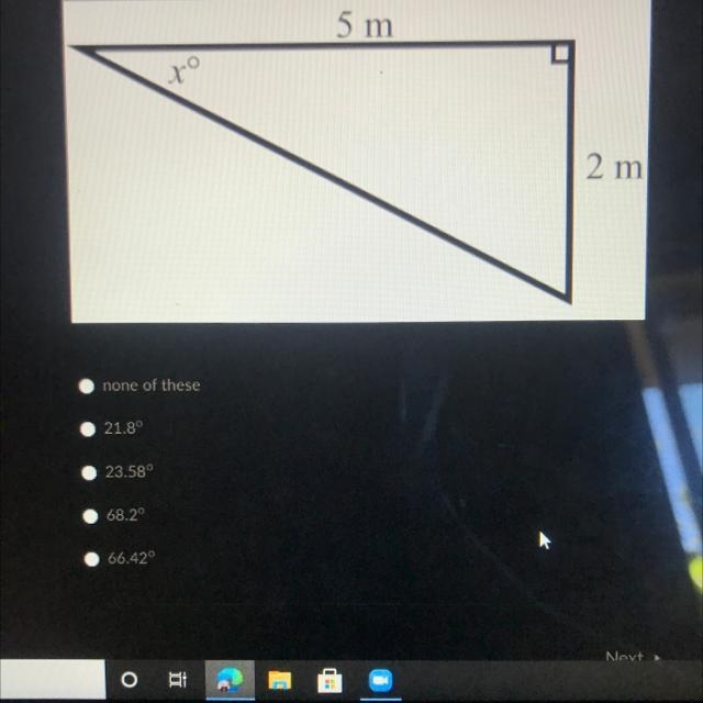 Solve for x. •none of these •21.8 •68.2 •66.42 Please helppp-example-1