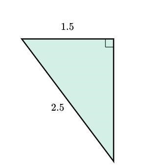 What is the area of the right triangle shown below?-example-1