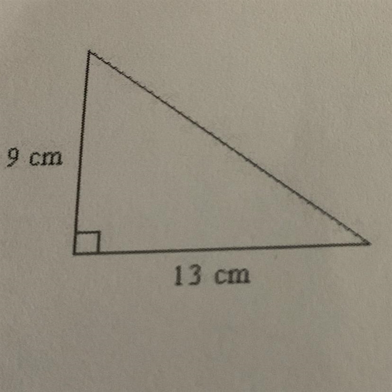 Given the triangle below,what is the length of the hypotenuse-example-1