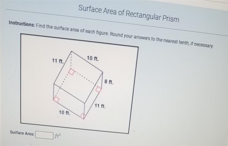 Find the surface area of each figure. Round to the nearest tenth if necessary.​-example-1