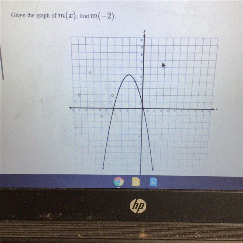 Given the graph of m(x), find m(-2). A.-2 B.0 C.5 D.-10-example-1