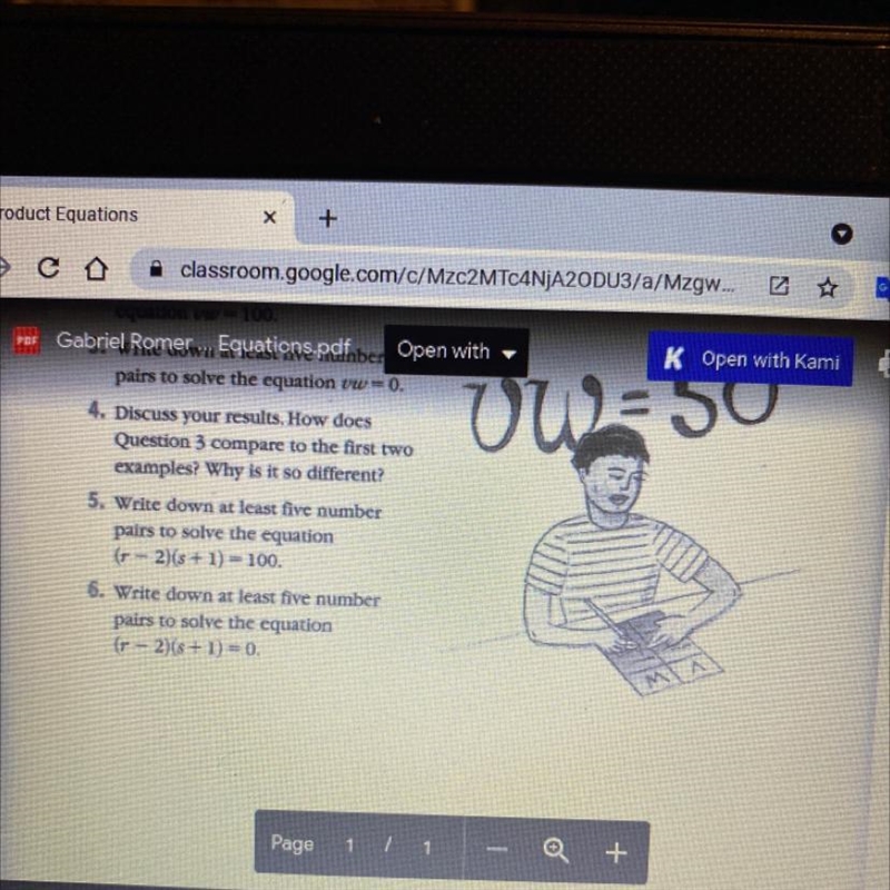 5. Write down at least five number pairs to solve the equation (r - 2)(s + 1) = 100.-example-1