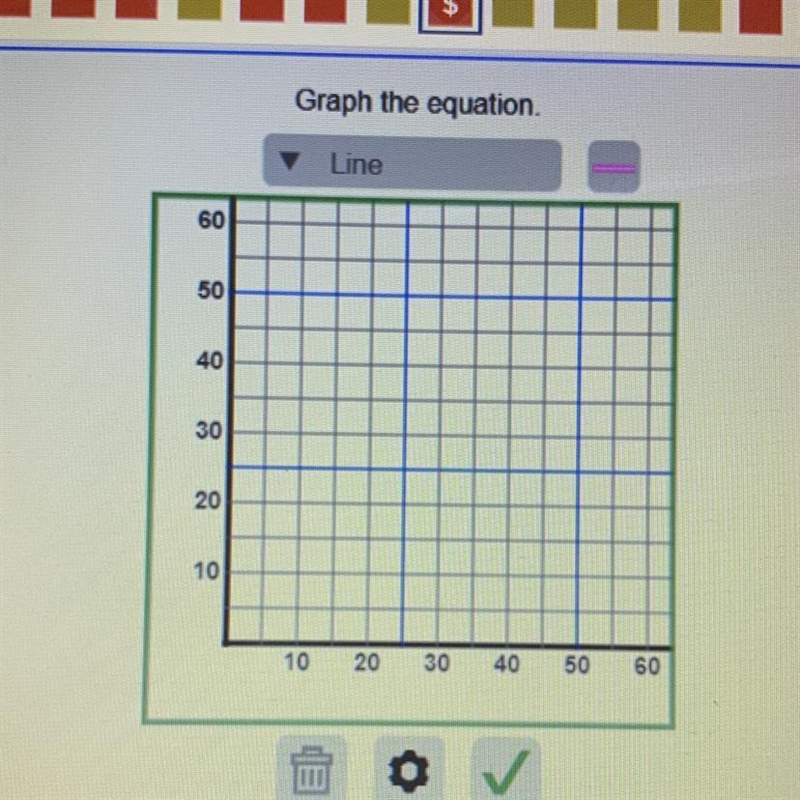 I have to plot, y=5x-0 on this graph! can someone help?-example-1