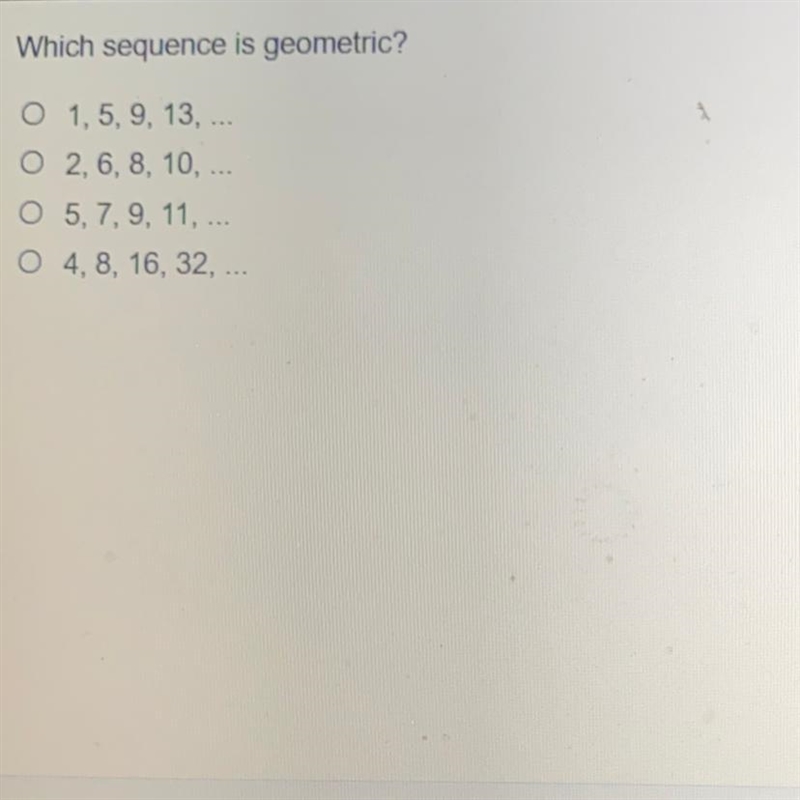 Which sequence is geometric?-example-1