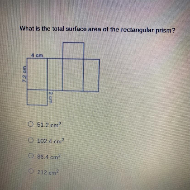 Quick easy question! What is the total surface area of the rectangular prism?-example-1