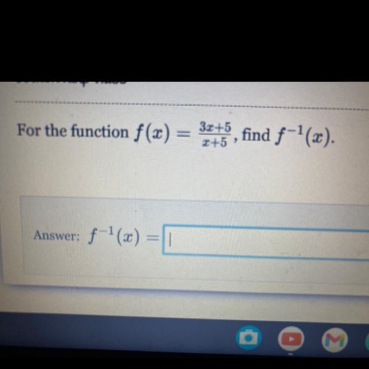 For the function f(x)=3X+5/x+5 find f^1(x)-example-1