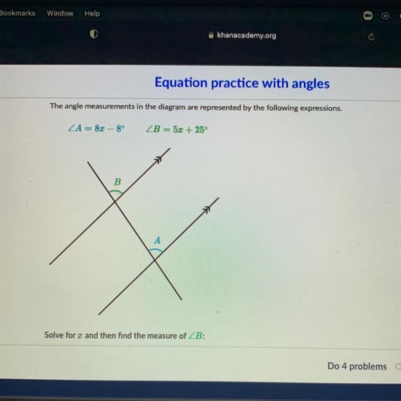 5x + 25 ° solve for x and find the measure of-example-1