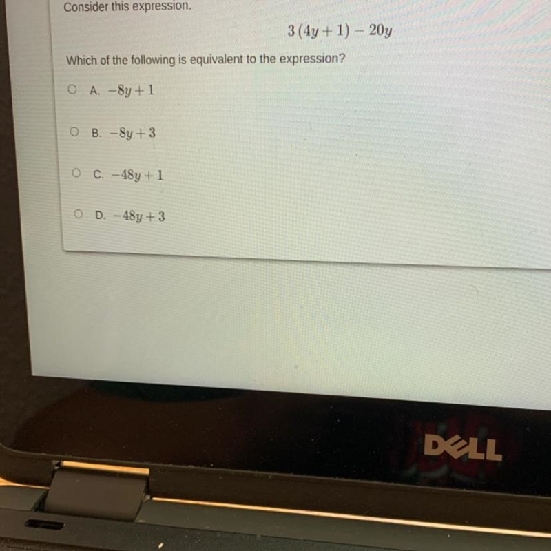 3 (4y + 1 ) -20 help-example-1