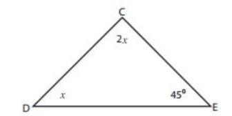 What is the value of the "x"? O x = 180 O x = 45 O x = 135 O x = 90-example-1