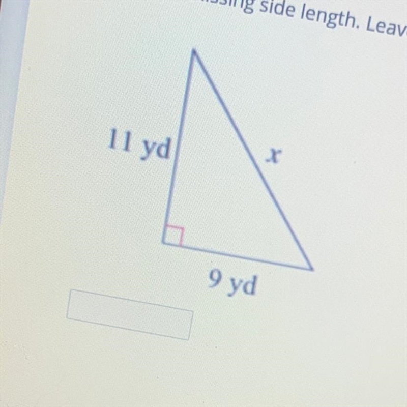 Simplify square root at end. pythagoreoms theorm-example-1