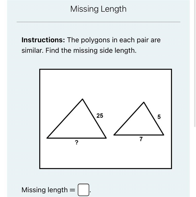 Find the missing side length-example-1