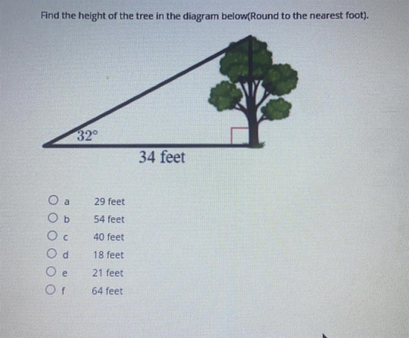 PLEASE HELP ME!! I really need help!! Find the height of the tree in the diagram below-example-1