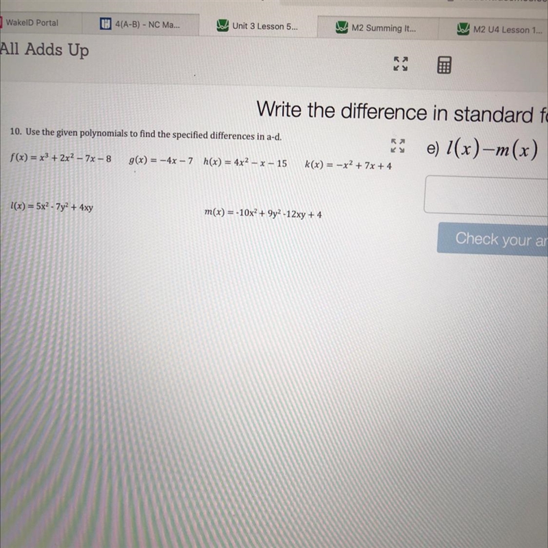 Write the sum in standard form E) 1(x)-m(x)-example-1