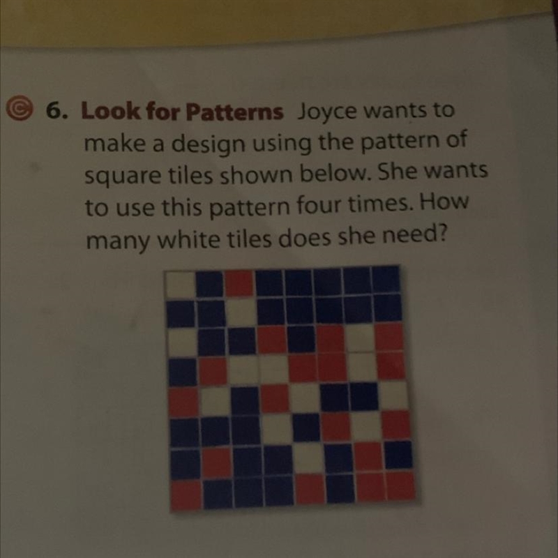 Joyce wants to make a design using the pattern of square tiles shown below. She wants-example-1