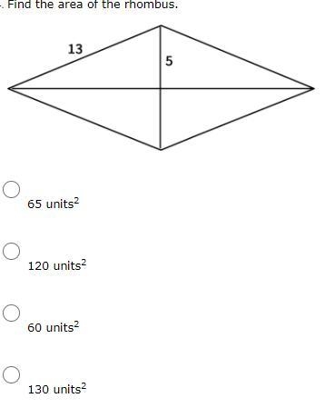 Find the area of the rhombus-example-1