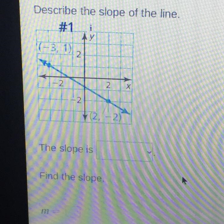 Describe and find the slope of the line-example-1