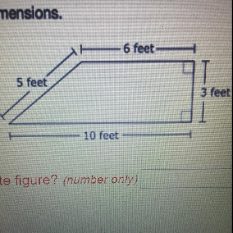 A figure is shown with the given dimensions. What is the area of the composite figure-example-1