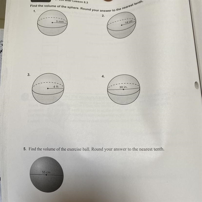 Find the volume of the sphere. Round your answer to the nearest tenth.-example-1