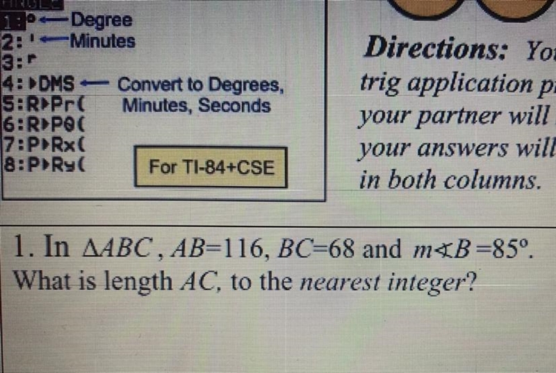 HELP!!! in triangle ABC , AB=116 , BC=68 and m-example-1