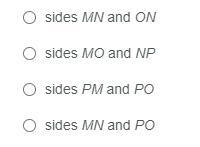 In parallelogram MNOP, which two sides are opposite sides?-example-1