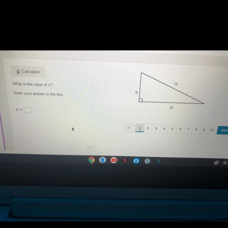 Calculator What is the value of x? Enter your answer in the box. X =-example-1