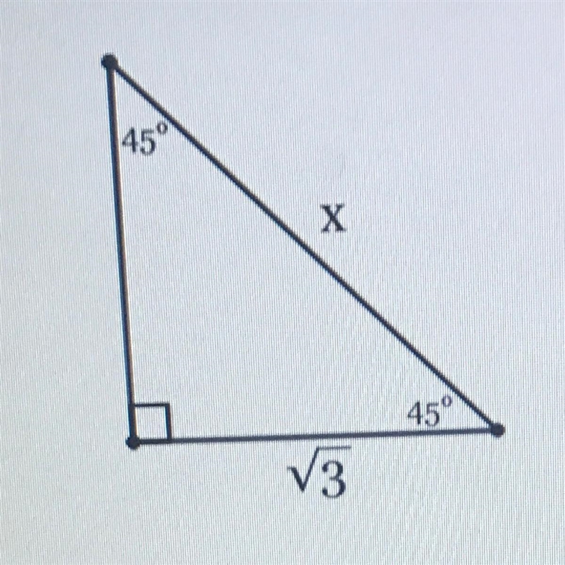 Find the length of side x in simplest radical form with a rational denominator-example-1