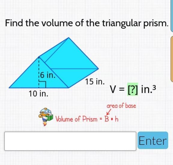 Whats the volume the triangular prism?​-example-1