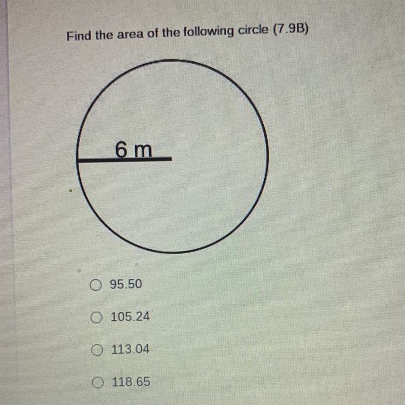 What is the area of the circle ?-example-1