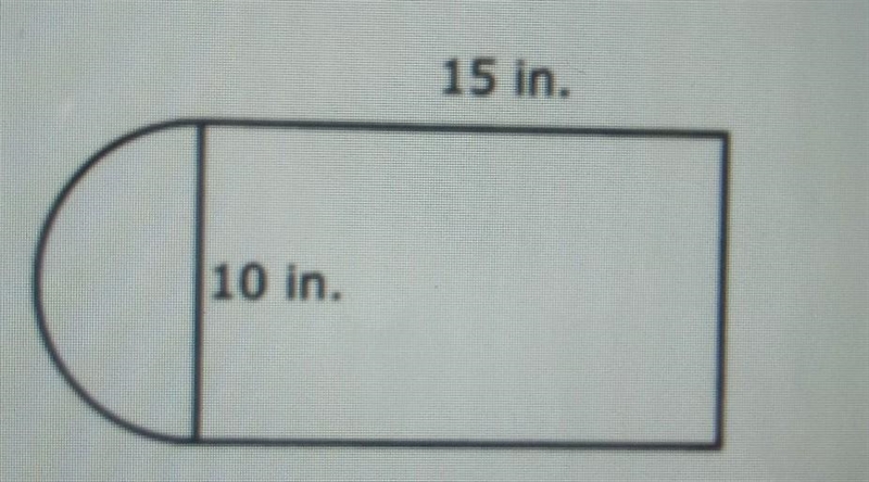 PLEASE HELP ME Determine the premiter of the figure . Use 3.14 for PI Round to the-example-1